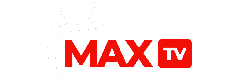 a white and red text with a for iptv maroc max tv .ma